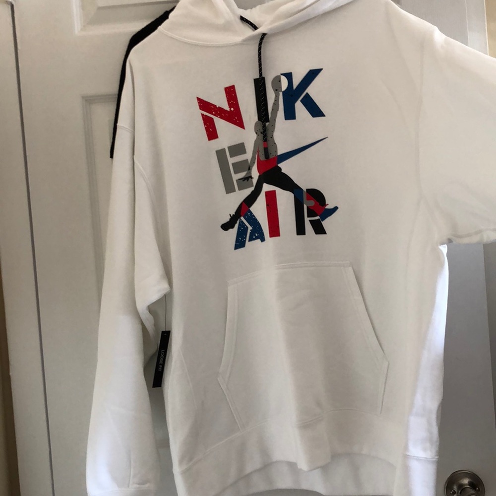 NWT Nike Air Jordan Hoodie in White w/ Jumpman - Picture 13 of 13
